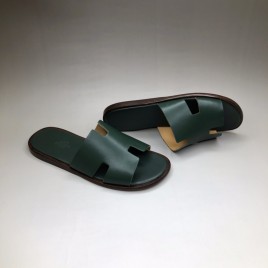 HERMES 에르메스 이즈미르 슬리퍼 H형 디테일 디자인 Izmir sandal 다크 그린