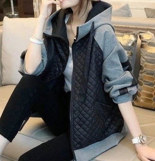 셀린느산드로 투톤 후드 짚업