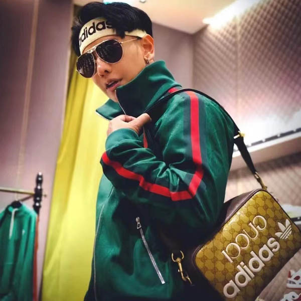 22FW 구찌 x 아디다스 3선 스트라이프 그린 자켓 0928