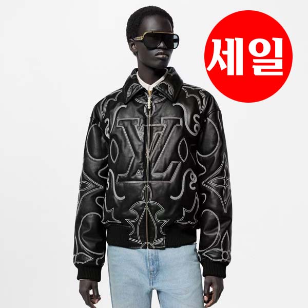 루이비통 로고 레더 점퍼