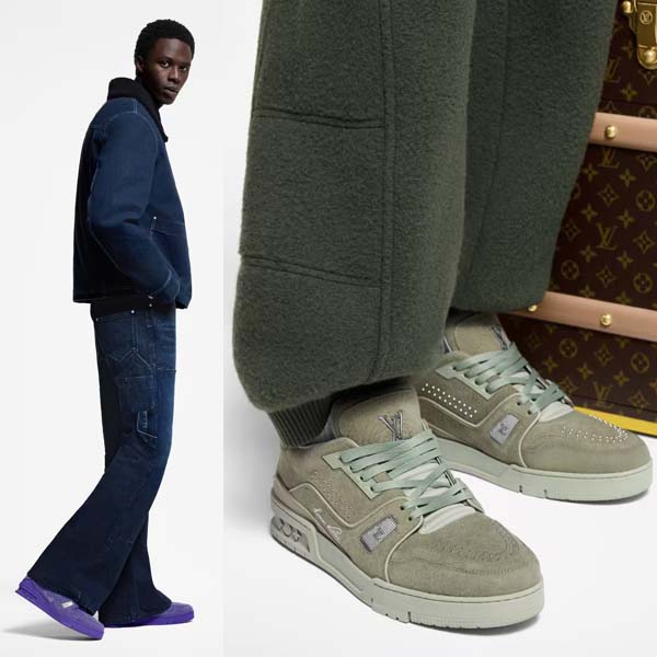 루이비통 LV 트레이더 스니커즈 카키 & 퍼플 0120