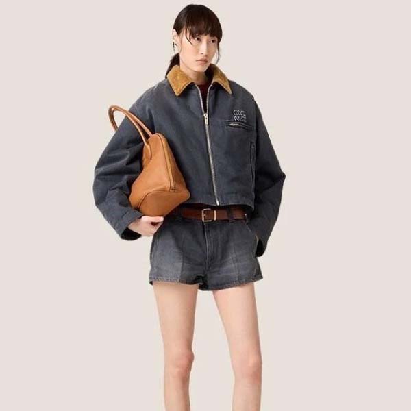 25년 로에베 로고 패치 아플리케 패딩 자켓