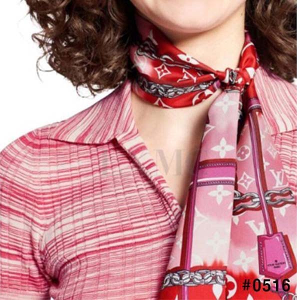 루이비통 에스칼 컨피덴셜 실크 트윌리 (방도) 레드 블루