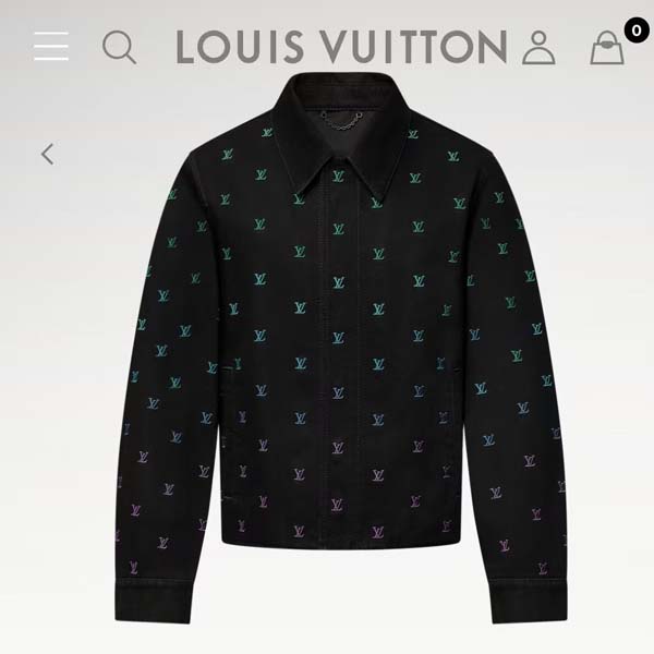 25년 루이비통 블라종 그라디언트 엠브로이더드 데님코치 재킷 0425