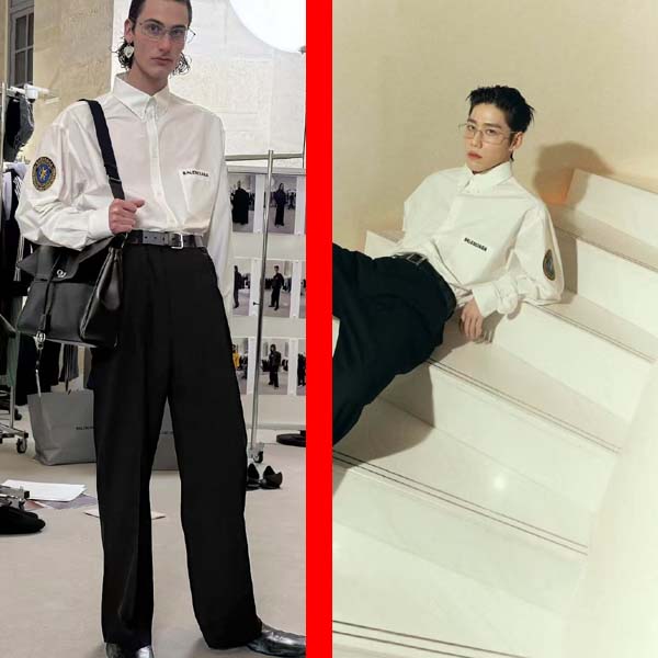 25년 발렌시아가 가을 위크 로고 자수패치 긴팔 셔츠 0619