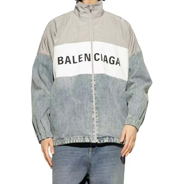 25년 발렌시아가 로고 Printed Colour Block 데님재킷 0626