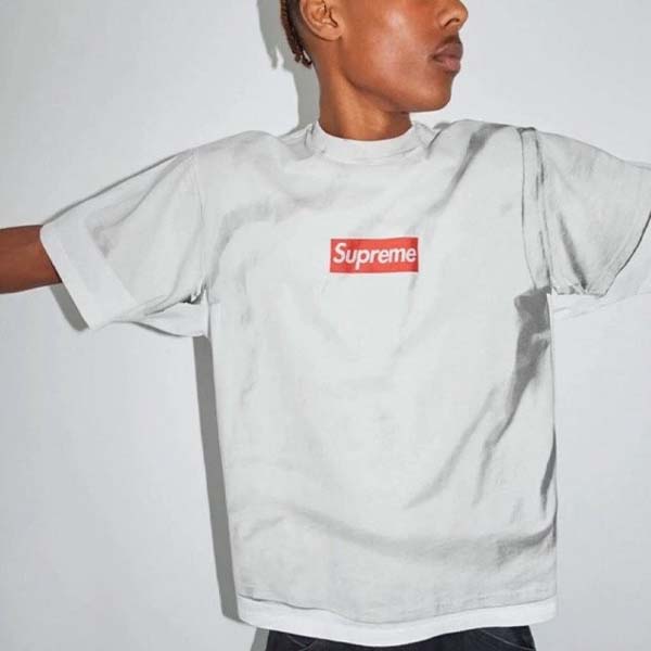 25년 슈프림 x 마르지엘라 MM6 WEEK7 박스 로고 반팔 티셔츠