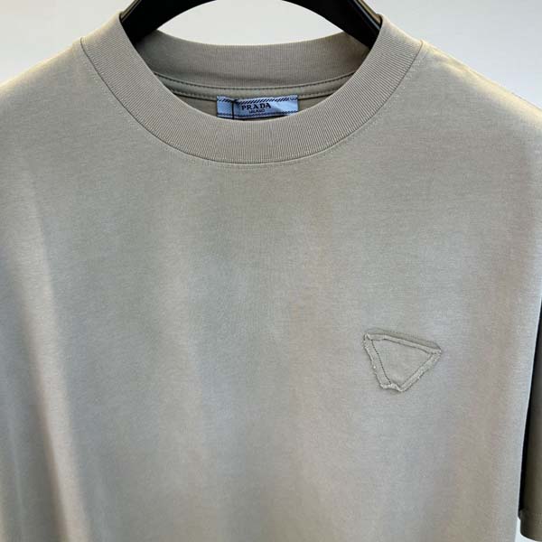 2025SS 프라다 신상 히든삼각로고 워싱 라운드 티셔츠 2종