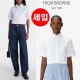 톰브라운 스트라이프 크롭 숏 반팔셔츠 0815