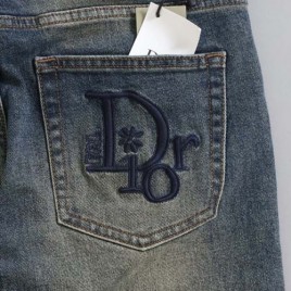 디올 수입 포켓 로고 자수 워싱 팬츠