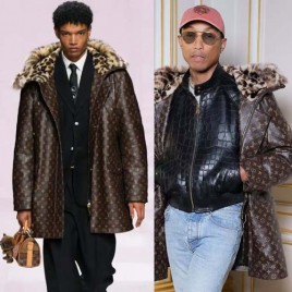 25년 루이비통 모노그램 레더 가죽 코트 0930