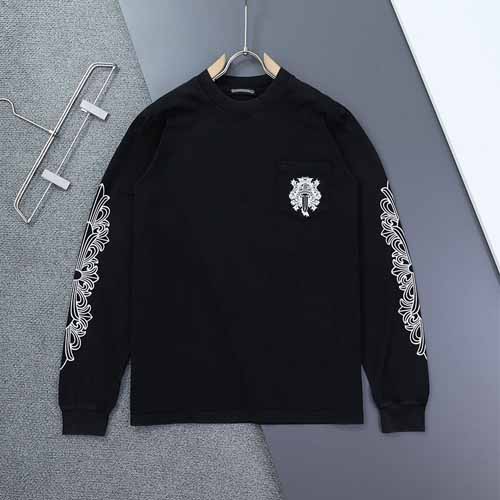 크롬하츠 대거포켓 플로랄 롱 슬리브 블랙 긴팔 티셔츠