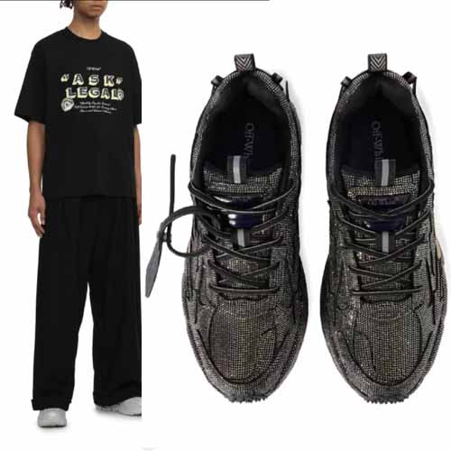 25년 오프화이트 비즈공예 BE 라이트 레더 스니커즈 2종 1102