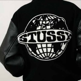 25년 스투시 Globe Varsity 블랙 재킷