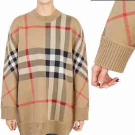 버버리 케일 오버핏 체크 울 니트