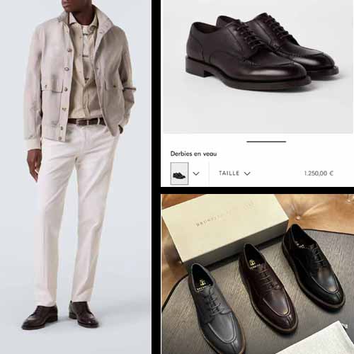 25년 브루넬로 쿠치넬리 레더 더비 슈즈 3종 1117