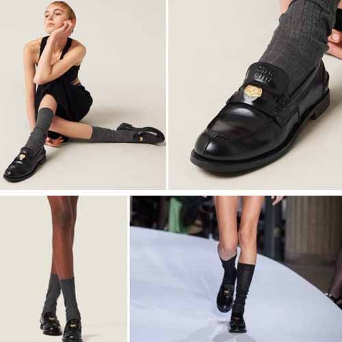 미우미우 브러쉬드 레더 페니 로퍼