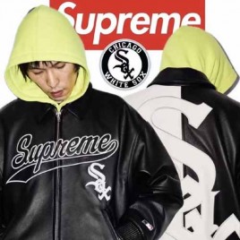 슈프림 x 시카고 화이트삭스 레더 Varsity 재킷 2종 1210