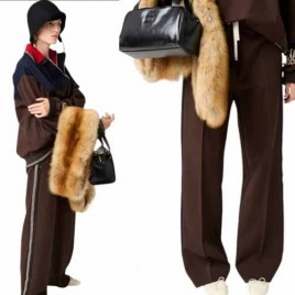 25FW 미우미우 런어웨이 패브릭 스티치 킨트 팬츠 1215