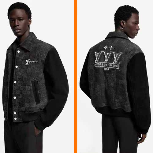 루이비통 믹스 레더 바시티 블루종