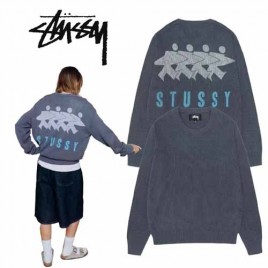 스투시 로고 더스티블루/아이보리 니트 2종