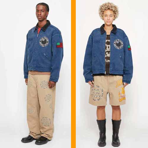 25ss 스투시 x 데님 티어스 캔버스 재킷 블루