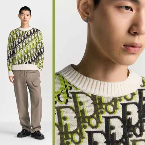 26SS 디올 오블리크 화이트 울 자카드 스웨터 1225