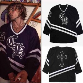 크롬하츠 한정판 크로스 레더 패치 925(은) Hockey Jersey 1227
