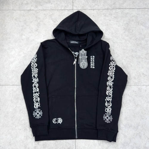 크롬하츠 로고 레터링 후디 블랙집업 0114