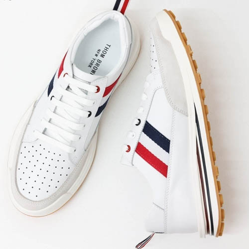 톰브라운 삼선탭 테크 러너 레더 스니커즈