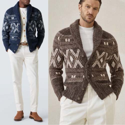 브루넬로 쿠치넬리 페어 아일 알파카 울 혼방 카디건 2종