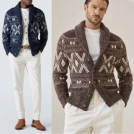 브루넬로 쿠치넬리 페어 아일 알파카 울 혼방 카디건 2종