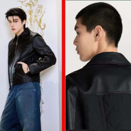 디올 까나쥬 레더 블루종 블랙재킷