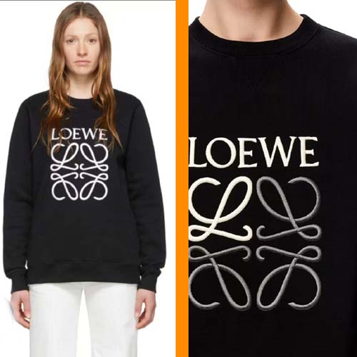 로에베 자수로고 블랙니트