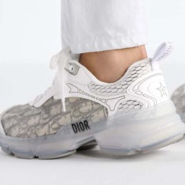 디올 오블리크 테크니컬 패브릭 투명러버 그레이 스니커즈