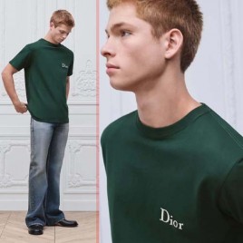 26ss 디올 자수로고 라운드 코튼 반팔 티셔츠 3종 0201