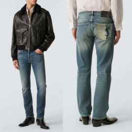 입생로랑 YSL 로고 데님 팬츠