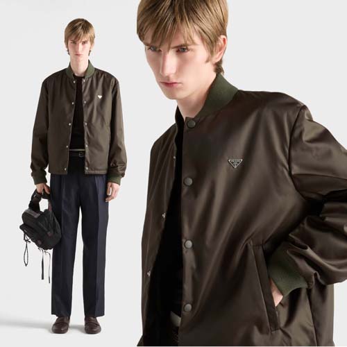 26ss 프라다 삼각로고 리사이클 리나일론 봄버 재킷 0205