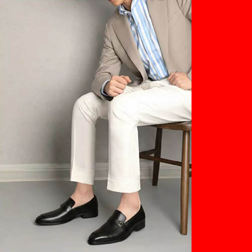 구찌 로고 인터로킹 레더 블랙 구두