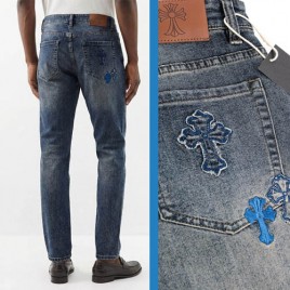 크롬하츠 크로스 패치 데님 팬츠