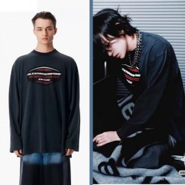 알렉산더왕 로고 저지 긴소매 쉴드 그래픽 티셔츠 0310