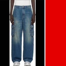 26ss 디올 로고 블루 코튼 Twill 카고데님 0413