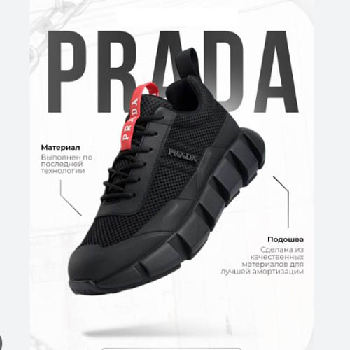 PRADA luna rossa 21 black and red 스니커즈